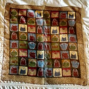 100% Silk Scarf by Talbots Made in Japan PURSES! Lightweight, square, CLEAN!